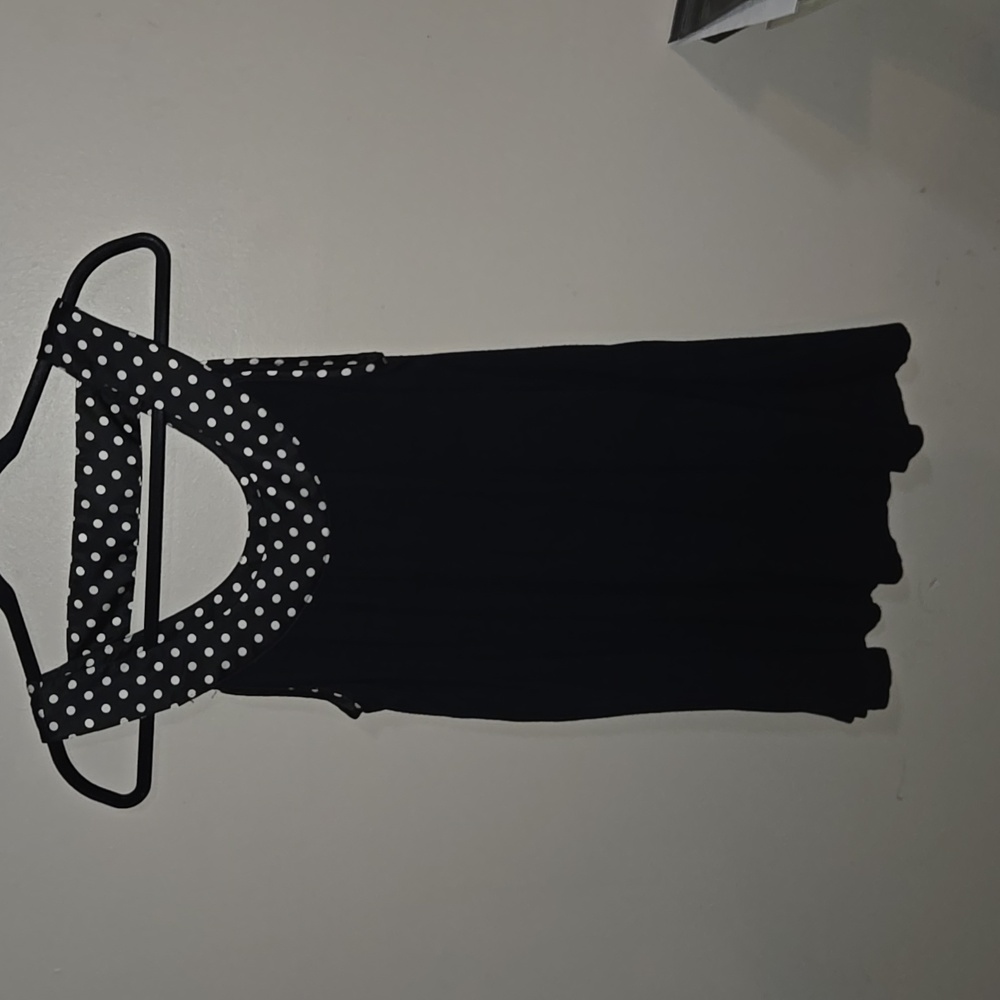 Black and white polkadot top